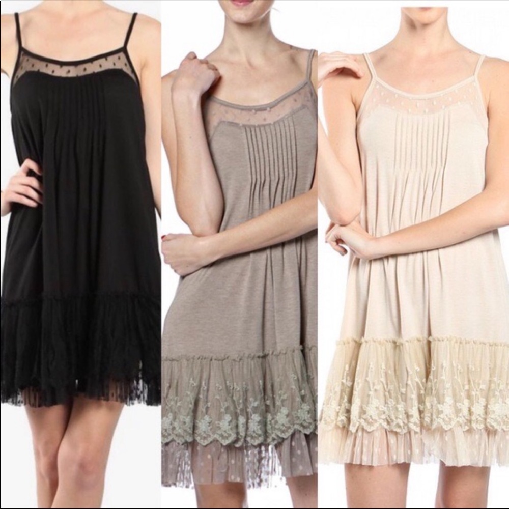 Ryu Anthropologie Light Brown Ruffle Tulle Slip Dress